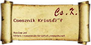 Csesznik Kristóf névjegykártya